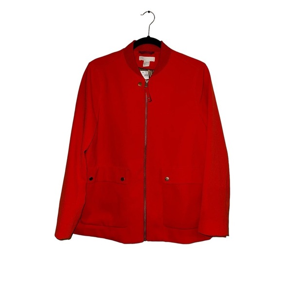 H&M Red Orange Bomber Jacket Size 14, NWT - Picture 1 of 6